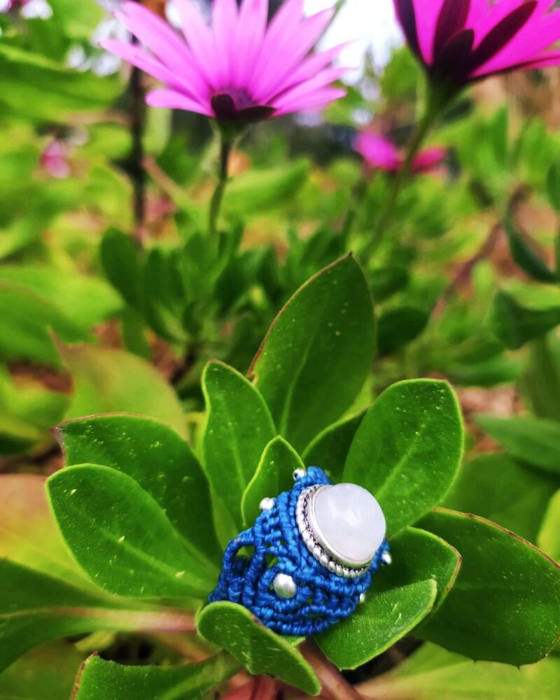 Macramé ring with Moonstone