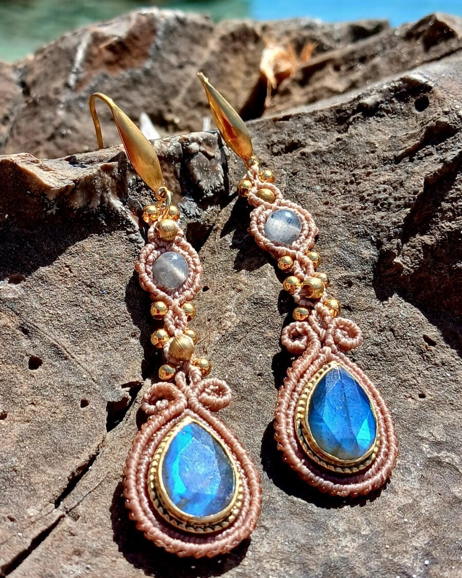 Earrings "Aura" with Labradorite stone